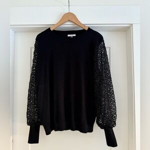 Black sweater with lace sleeves